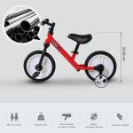 Bicicleta Balance com pedais e rodas removíveis Assento ajustável 33 - 38cm Crianças +2 Anos Carga 25kg Cor vermelha