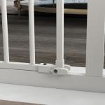 Barreira de Segurança para Cães 74 - 94 cm com Extensão, Montagem por Pressão e Bloqueio Duplo, Branco