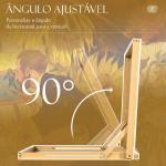 Cavalete de Mesa Dobrável em Madeira com Ângulo Ajustável 75,8x51 cm Formato A2 para Pintura e Esboços, Madeira Natural