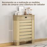 Cobertura para Radiador com Gaveta Cobertura para Radiador de MDF para Sala de Estar Dormitório Corredor 78x19x95,5 cm Carvalho