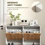 Sapateira para 16 Pares de Sapatos com 4 Gavetas e Prateleiras Ajustáveis 95x26x95 cm Branco e Madeira