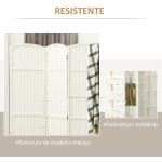 Biombo de 4 Painéis Separador de Ambientes Dobrável 160x170 cm para Sala de Estar Dormitório Escritório Branco