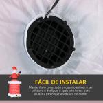 Pai Natal Insuflável com Chaminé 2 Luzes LED e Insuflador Elétrico Decoração de Natal 80x70x210 cm Multicor