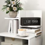 Mesa de Cabeceira de Madeira Moderna com Gaveta e Prateleiras de Armazenamento 45x35x73 cm Branco
