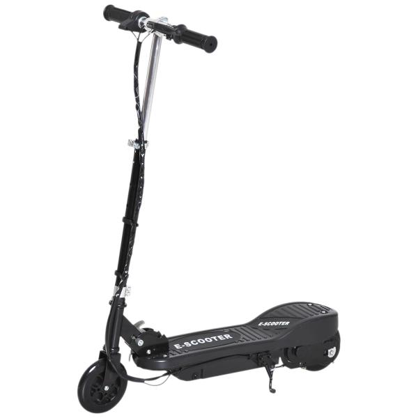Trotinete Elétrica para Crianças + 7 Anos trotinete Dobrável com Altura Ajustável 24V Bateria Recarregável Velocidade até 12 km/h e Carga 50 kg 74x36x82,5 - 92,5 cm Preto