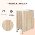 Mesa Dobrável de Arrumação 4 Prateleiras para Sala de Jantar Sala de Estar Mesa Auxiliar de Madeira 169x62x75 cm Carvalho e Branco