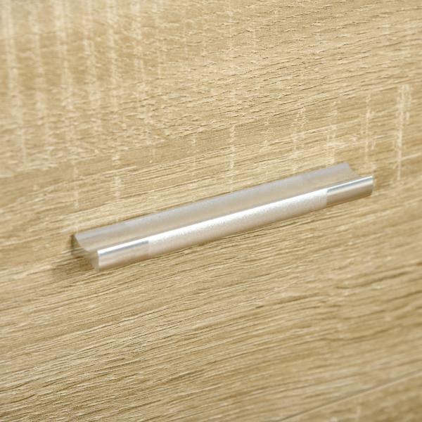 Cómoda com 4 Gavetas Cómoda Auxiliar de Armazenamento Moderna para Dormitório Corredor Sala de Estar 76x35x72cm Carvalho e Branco