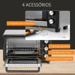 Mini Forno 16L 1400W com 3 Modos de Aquecimento Temperatura até 230°C Temporizador 60 Minutos 44x32x28,1 cm Prata