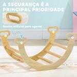 Arco de Aprendizagem para Crianças 2 em 1 Arco de Escalar para Crianças de 18 - 48 Meses Baloiço Bebés 68x42x36 cm Madeira