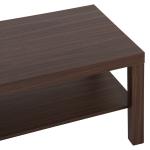 Mesa de Centro Mesa Auxiliar de 2 Níveis para Sala de Estar Escritório 90x45x45,5cm Nogueira