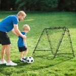 Rede de Rebote Dobrável para Treino Desportivo Ajustável em 5 Níveis de Ângulo com Tubo de Aço 100x95x90 cm Preto