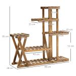 Suporte para Plantas Estante para Plantas de Madeira com 5 Níveis para Interior Exterior 98x28x95 cm Madeira