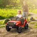 Carro Elétrico para Crianças Carro Elétrico Infantil UTV 12V com Velocidade Ajustável USB e Faróis 95x62,5x65 cm Vermelho