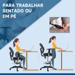 Cadeira de Escritório Ergonómica com Apoio para os Braços Apoio para os Pés e Assento Ajustáveis 59x59x95 - 115cm Preto