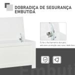Baú de Armazenamento de Madeira Baú de Arrumação com Dobradiça de Segurança Carga Máxima 20 kg 81x40x46 cm Branco
