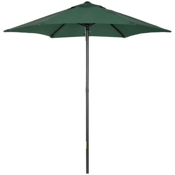 Chapéu de Sol de Jardim Ø2x2 m Chapéu de Sol com Mastro de Alumínio Manivela Teto com Ventilação Verde