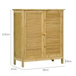 Aparador de Bambu de 2 Portas Aparador Boémio com 2 Prateleiras para Cozinha Entrada 60x27x67,5 cm Madeira