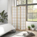 Biombo Dobrável de 3 Painéis Separador de Ambientes de Interior para Sala de Estar Dormitório e Escritório 120x170 cm Madeira e Branco
