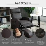 Poltrona de Massagem Reclinável com 2 Zonas de Massagem 8 Programas e 5 Níveis de Intensidade 68x88x98 cm Marrom Escuro