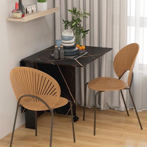 Mesa de Sala de Jantar Dobrável com Rodas Mesa Multifuncional para Sala de Jantar 120x80x73 cm Preto