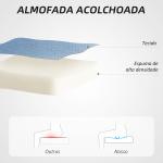 Cadeira de Escritório sem Apoio para os Braços Estofada em Linho Sintético com Altura Ajustável 53x43x85 - 93 cm Azul