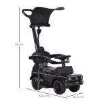 Carro de Passeio Carro Andador para Crianças acima de 12 Meses Mercedes G350 com Buzina Capô Removível Encosto e Suporte de Proteção 85,5x40,5x95cm Preto