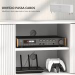 Móvel de TV Moderno Móvel de TV para Sala de Estar com 2 Compartimentos Abertos para Televisores de 55 Polegadas 120x35x48 cm Branco
