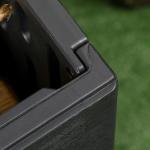 Baú de Armazenamento Exterior 366L com Parede Dupla Rodas Alças para Varanda Pátio Carga 100 kg 122,4x62x64,5 cm Preto