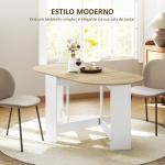 Mesa de Cozinha Dobrável Mesa de Jantar Dobrável Ovalada com Laterais Abatíveis Estilo Moderno 163x80x75 cm Madeira