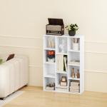 Estante de 3 Níveis Estante para Livros com 11 Compartimentos Desenho Vertical ou Horizontal 74,3x24x106 cm Branco