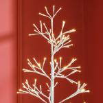 Árvore de Natal Artificial 180 cm com 384 Luzes LED Branco - Quente Ramos Flexíveis Base de Aço Branco