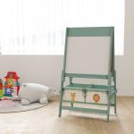 Cavalete de Pintura para Crianças 3 em 1 para Crianças acima de 3 Anos com Rolo de Papel e Cestos de Arrumação 54x46x94 cm Verde