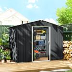 Abrigo de Jardim de 3,6 m² 236x174x190 cm para Armazenamento de Ferramentas com Portas de Correr e 4 Janelas de Ventilação Cinza
