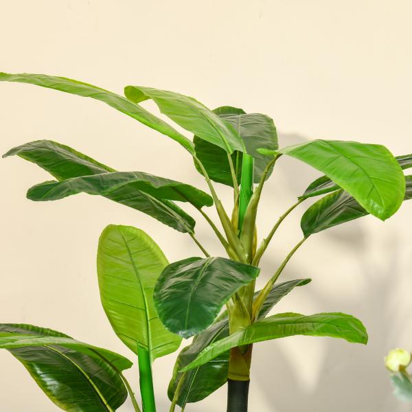 Bananeira Artificial 150 cm Planta Artificial com Vaso e 18 Folhas Planta Artificial para Decoração Verde