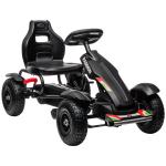 Kart a Pedais para Crianças com Assento Ajustável Pneus de Goma Travão de Mão para Crianças de 5 - 12 Anos 121x58x61 cm Branco