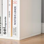 Estante para Livros Estante de Madeira de 3 Níveis com 6 Compartimentos de Armazenamento 65,5x30x97,5 cm Branco