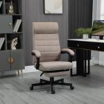 Cadeira de Escritório Reclinável com Altura Ajustável Apoio para os Braços Apoio para os Pés Retrátil 68x67x106 - 114cm Marrom