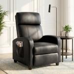 Poltrona de Massagem Reclinável com 2 Zonas de Massagem 8 Programas e 5 Níveis de Intensidade 68x88x98 cm Preto