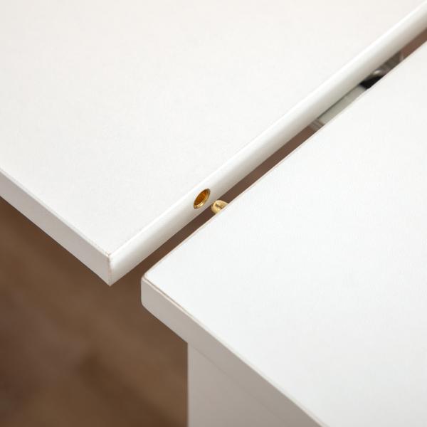 Mesa de Jantar Extensível para 4 - 6 Pessoas com Lateral Abatível Mesa Auxiliar Multifuncional 180x85x75cm Branco