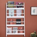 Estante de Parede para Livros com 4 Prateleiras Estante de Livros para Escritório Dormitório Entrada Carga Máxima 30 kg 56x12x113 cm Branco