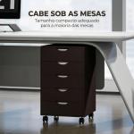 Gaveteiro de Escritório com Rodas e 5 Gavetas Arquivo Móvel para Sala de Estudo 40x40x67 cm Castanho