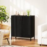 Aparador para Sala de Estar Moderno com Prateleira Ajustável e Base Elevada 80x40x90 cm Preto