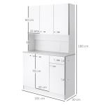 Armário de Cozinha com Prateleira Ajustável para Microondas 101x39x180 cm Branco