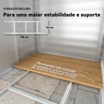 Abrigo de Jardim Exterior 2,36m² 213x120x194 cm com Base Reforçada (Piso NÃO Incluído) e Portas de Correr Madeira e Marrom