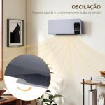 Aquecedor Elétrico de Parede 1000W/2000W com Ecrã LED Controlo Remoto Termostato Temporizador para Áreas de 15 - 20 m² 54,5x12x21,5 cm Cinzento