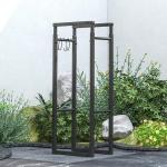 Suporte para Lenha Extensível com 4 Ganchos Carga Máxima 100 kg para Interior e Exterior 40 - 65x25x100 - 150 cm Preto