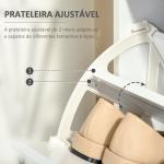Sapateira de Madeira com 2 Compartimentos para Entrada Corredor Dormitório Sala de Estar 60x24x80 cm Branco