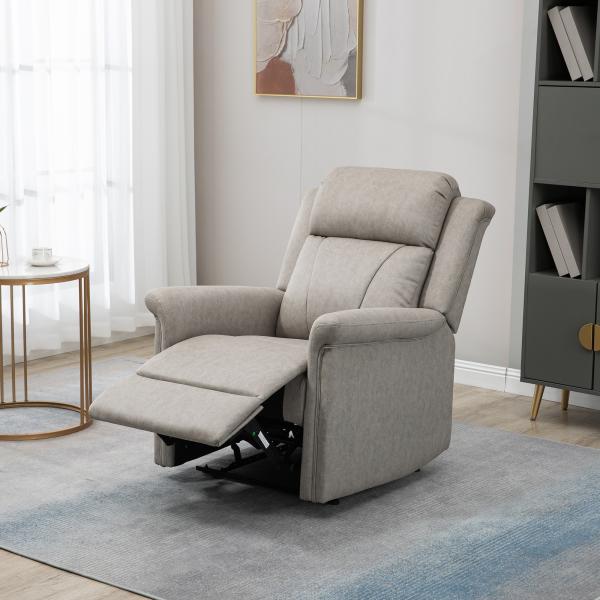 Poltrona Relax Reclinável até 135º com Apoio para os Pés Encosto Alto 78x96x102 cm Cinza