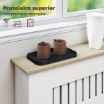 Cobertura para Radiadores Proteção Radiador de MDF 78x19x81 cm Desenho Moderno de Ripas Branco