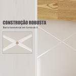 Secretária 110x50x102,6 cm Mesa de Escritório com 2 Compartimentos Abertos e Prateleira Branco e Madeira